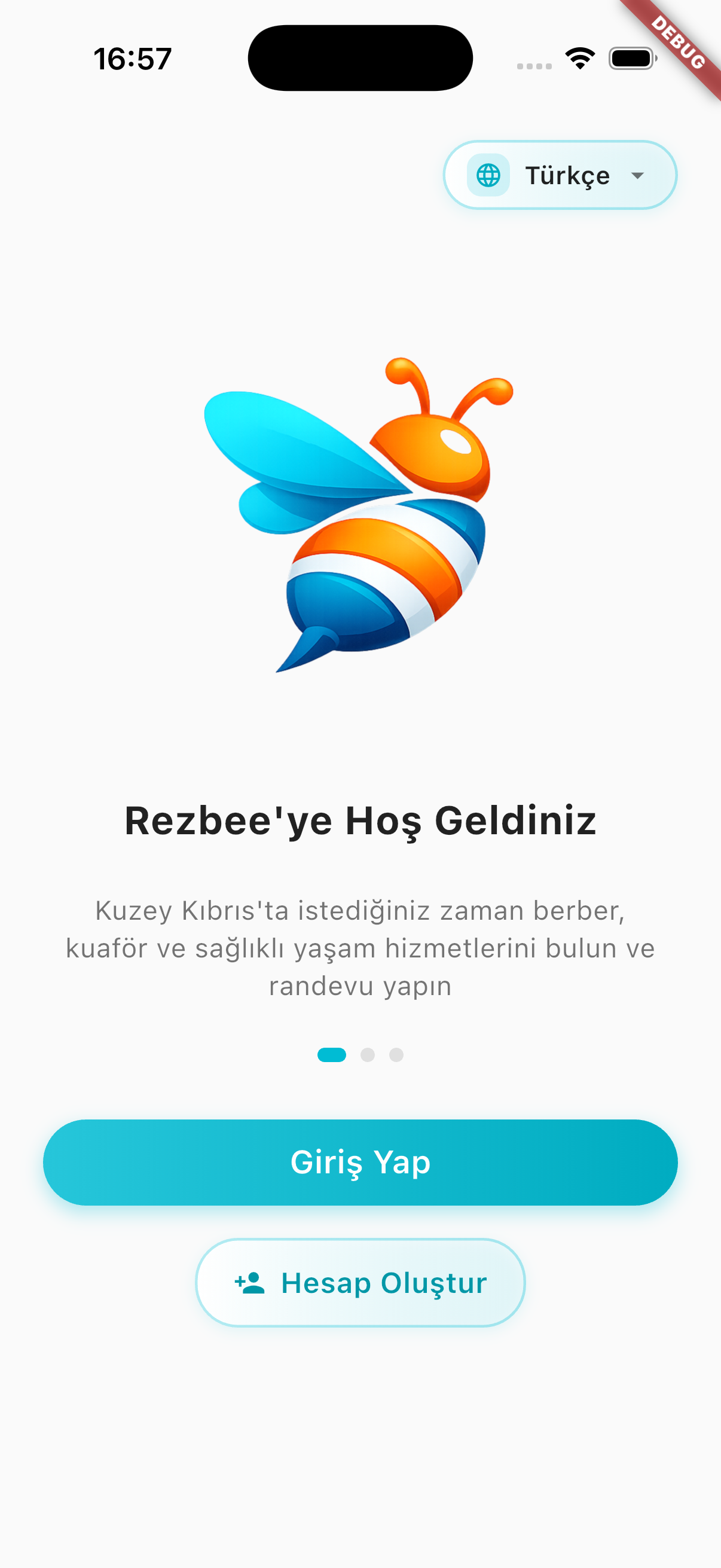 Rezbee Onboarding Screen
